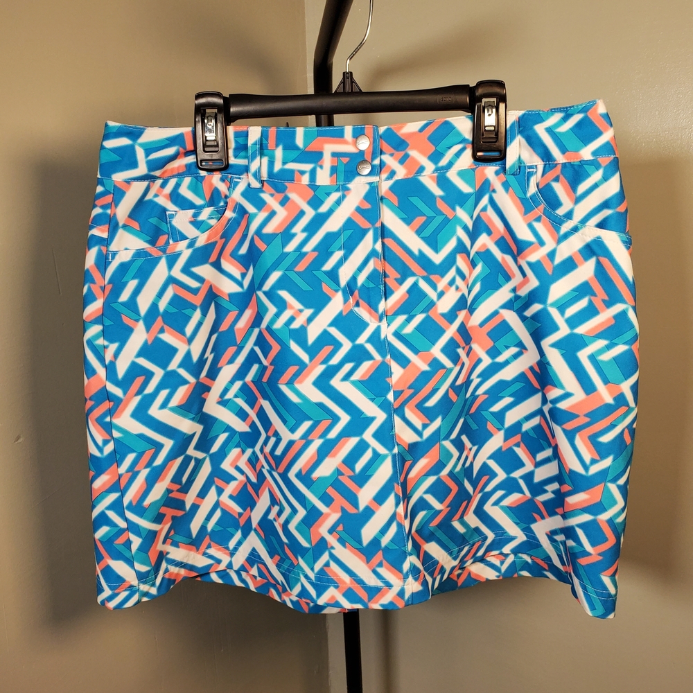 Slazenger Blue and Pink Patterned Skort